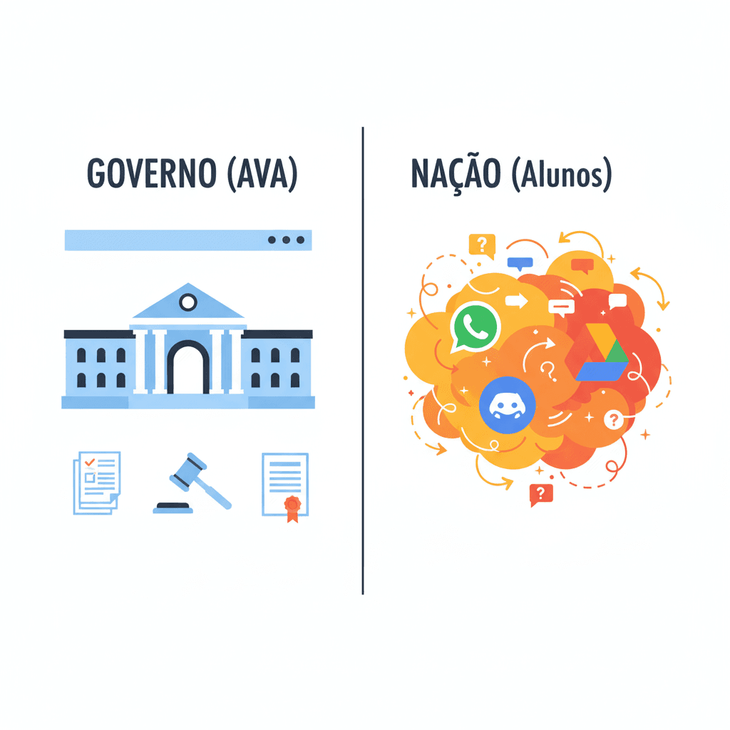 Visualizar as duas esferas de operação da universidade de forma clara.